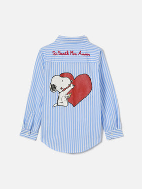Mini Brigitte Shirt with stripes and Mon Amour embroidery | Special Edition