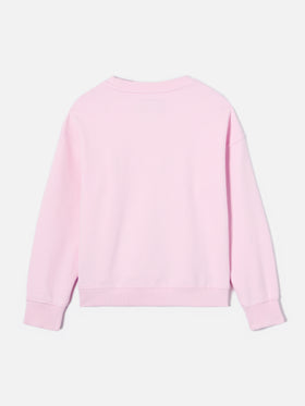 Briony Rundhals-Sweatshirt in Rosa mit Logo in Frottee-Optik 