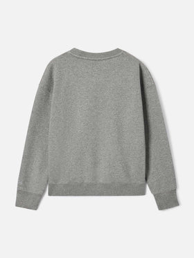 Sudadera de mezcla de algodón Grey Briony con estampado flock Birichina 