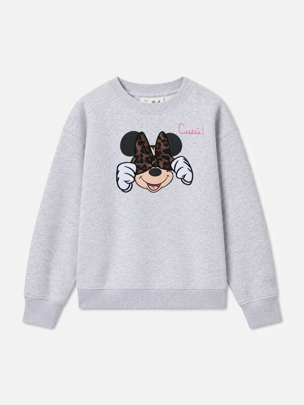 Light grey melange Briony sweatshirt with Minnie Mouse patch | Special edition