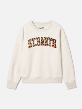 Off white Briony terry sweatshirt with leopard pattern