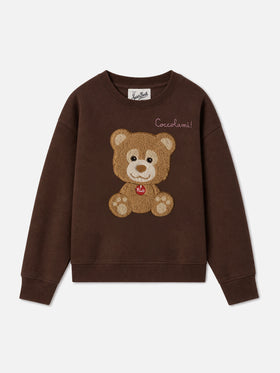Sweat-shirt Briony à col rond avec patch en éponge ourson Trudi | TRUDI SPECIAL EDITION 