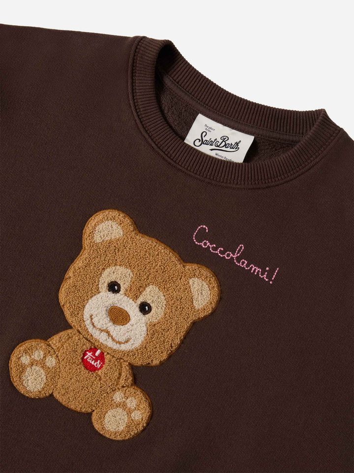 Briony crewneck sweatshirt with Trudi bear terry patch | TRUDI SPECIAL EDITION