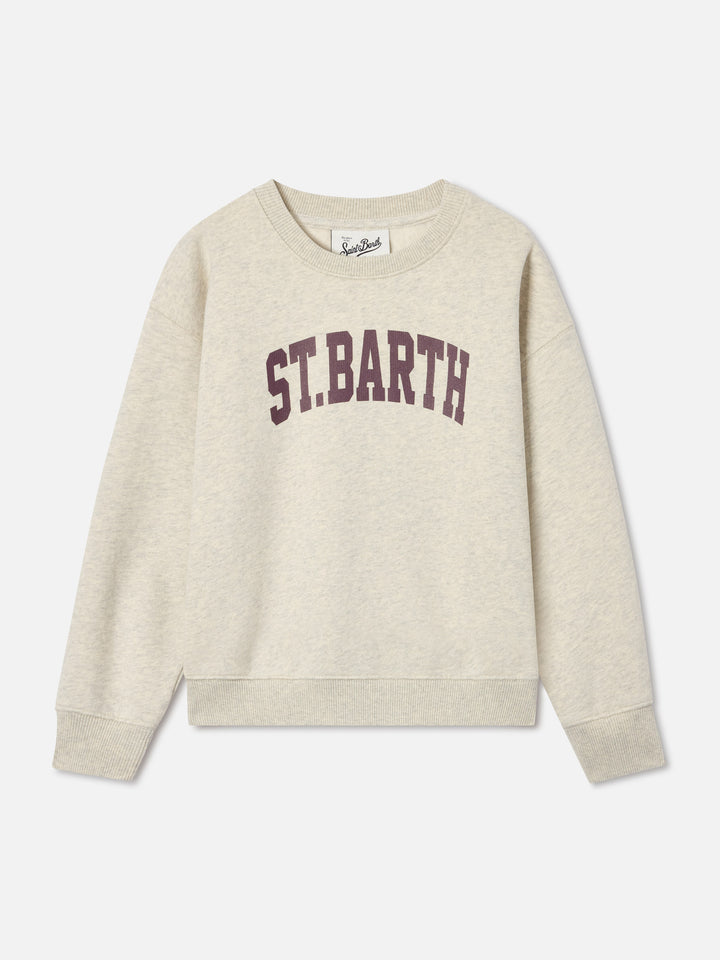 Sweat-shirt en mélange de coton gris avec imprimé St. Barth Briony 