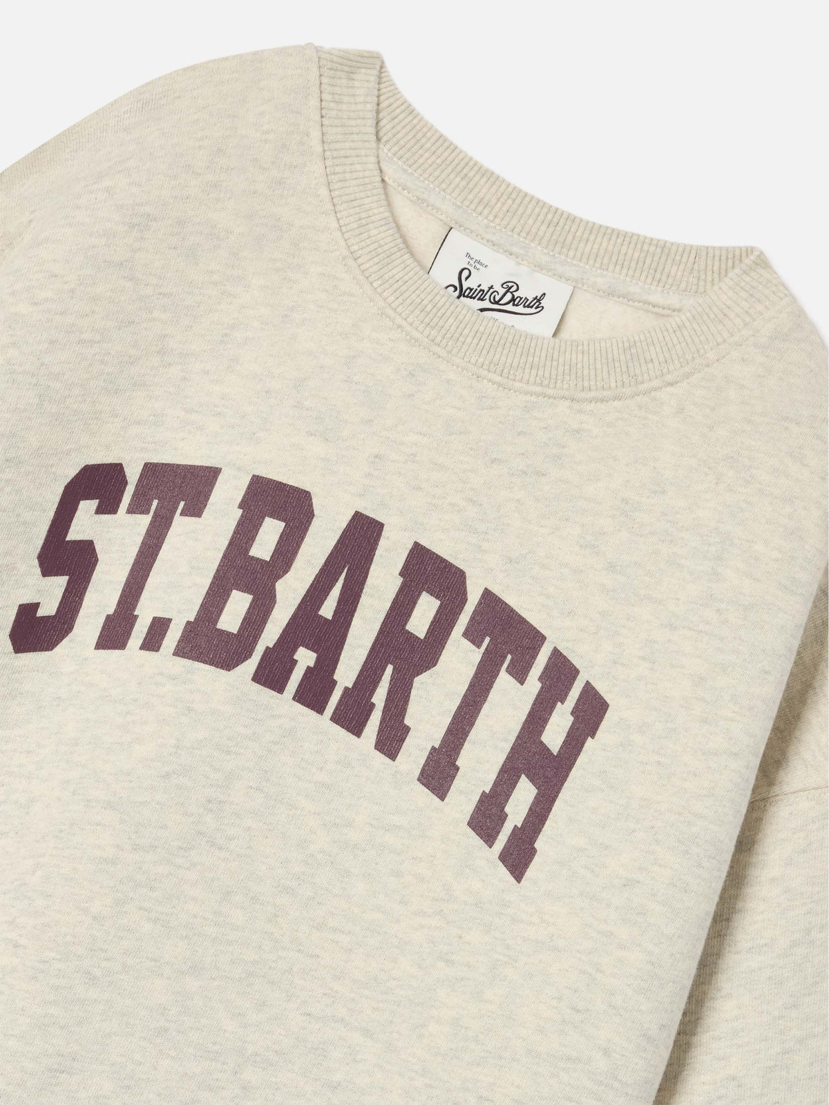 Felpa Briony grigia in misto cotone con stampa St. Barth