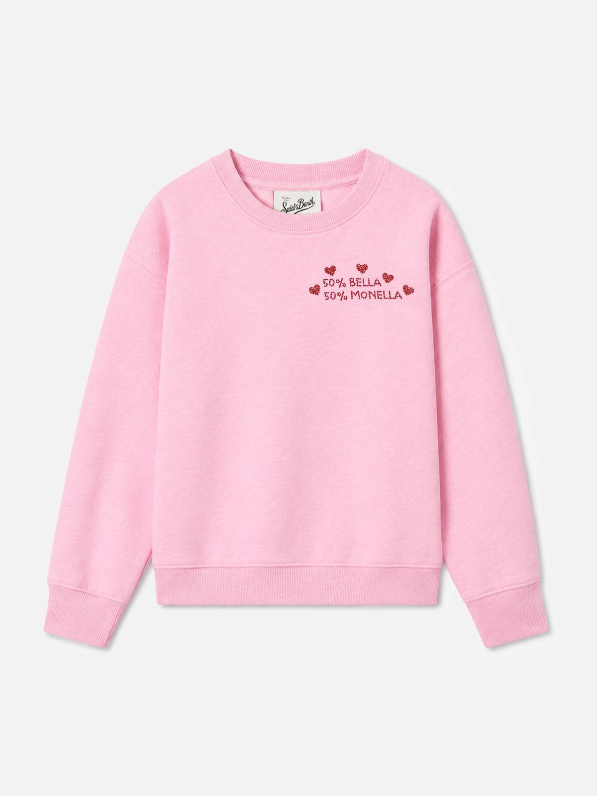 Pink Briony sweatshirt with Bella e Monella embroidery