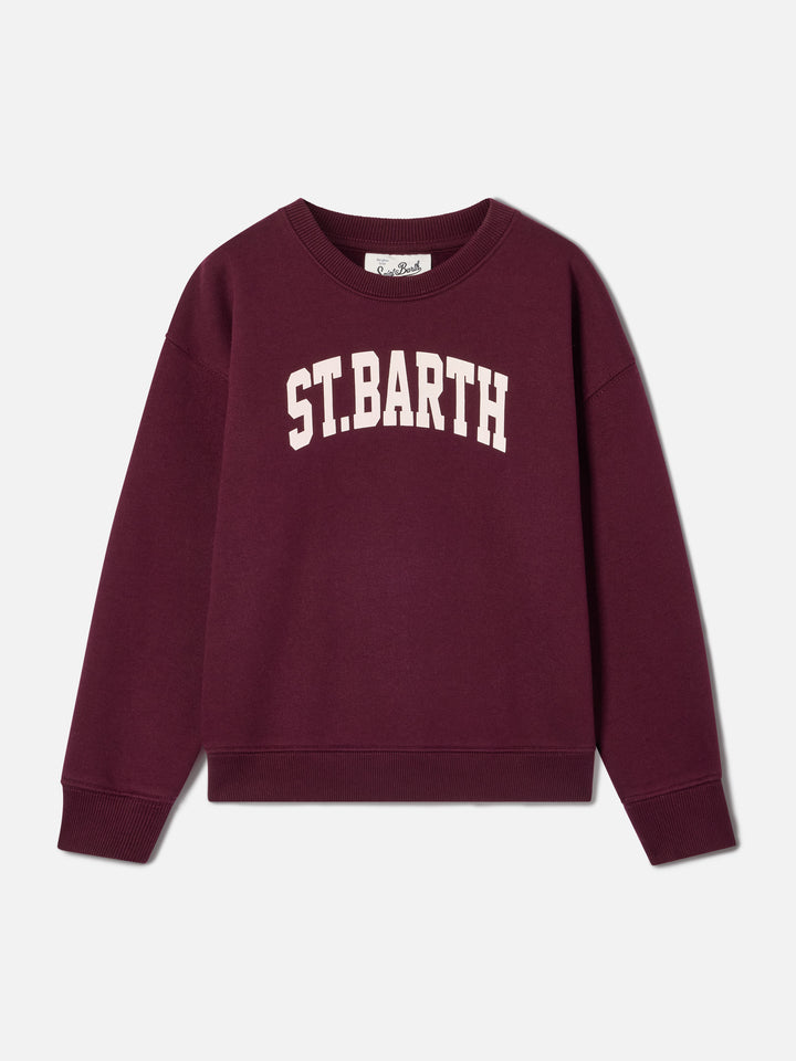 Sweat-shirt bordeaux en mélange de coton Briony avec imprimé St. Barth 