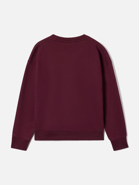 Sweat-shirt bordeaux en mélange de coton Briony avec imprimé St. Barth 
