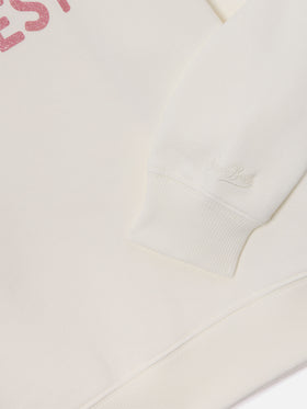 White Briony cotton blend sweatshirt with Simply The Best glitter print