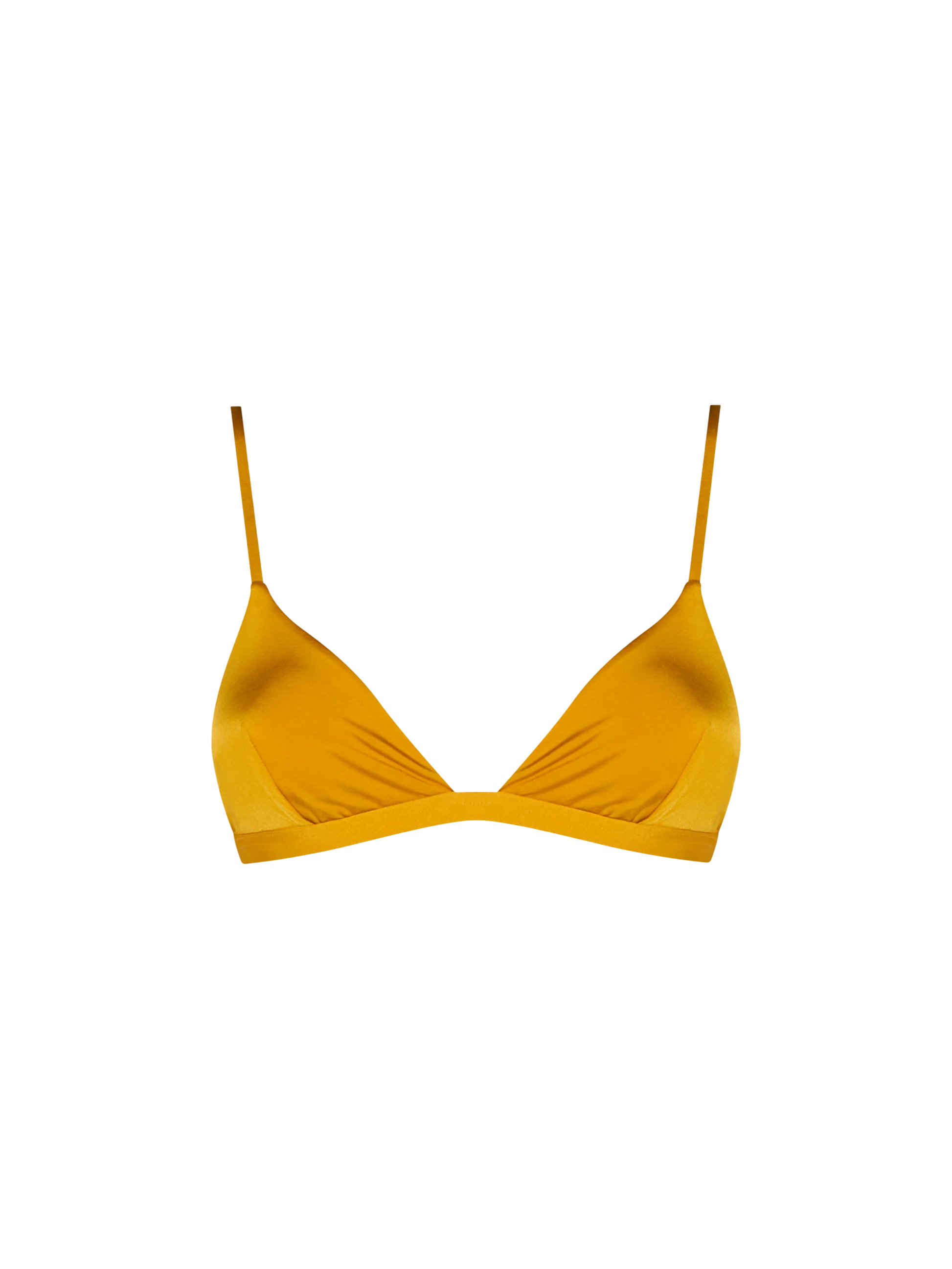 Woman ochre yellow triangle top swimsuit Brooke - MC2 Saint Barth