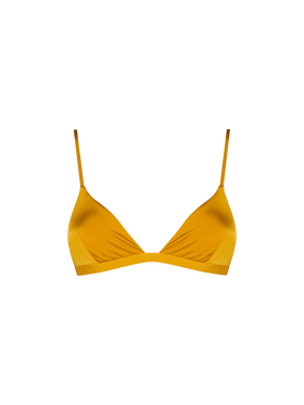 Woman ochre yellow triangle top swimsuit Brooke - MC2 Saint Barth