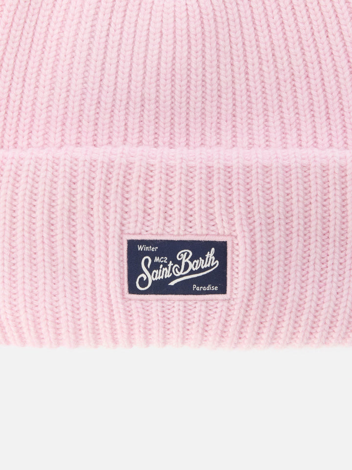 Berry W ribbed cashmere-blend beanie in pink