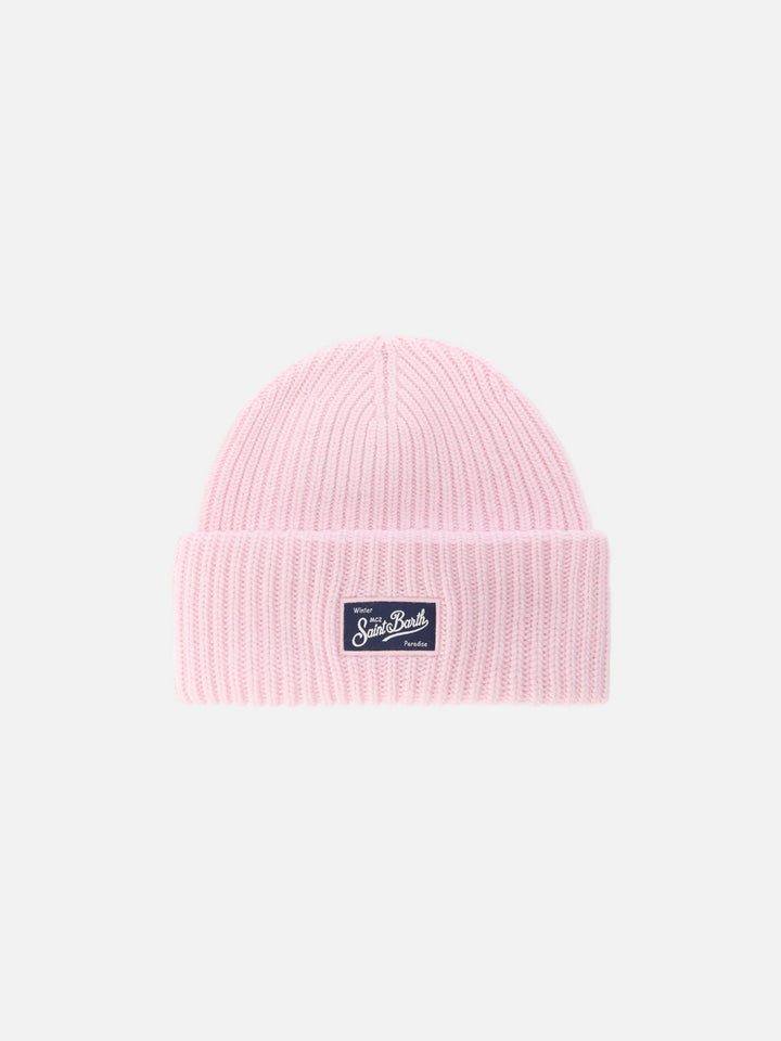 Berry W ribbed cashmere-blend beanie in pink