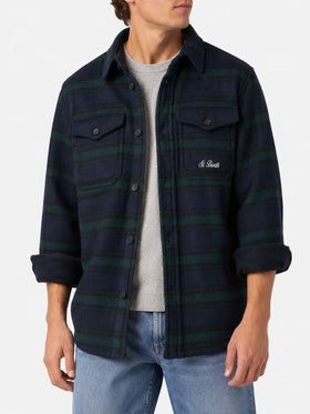 Burton tartan overshirt with patches