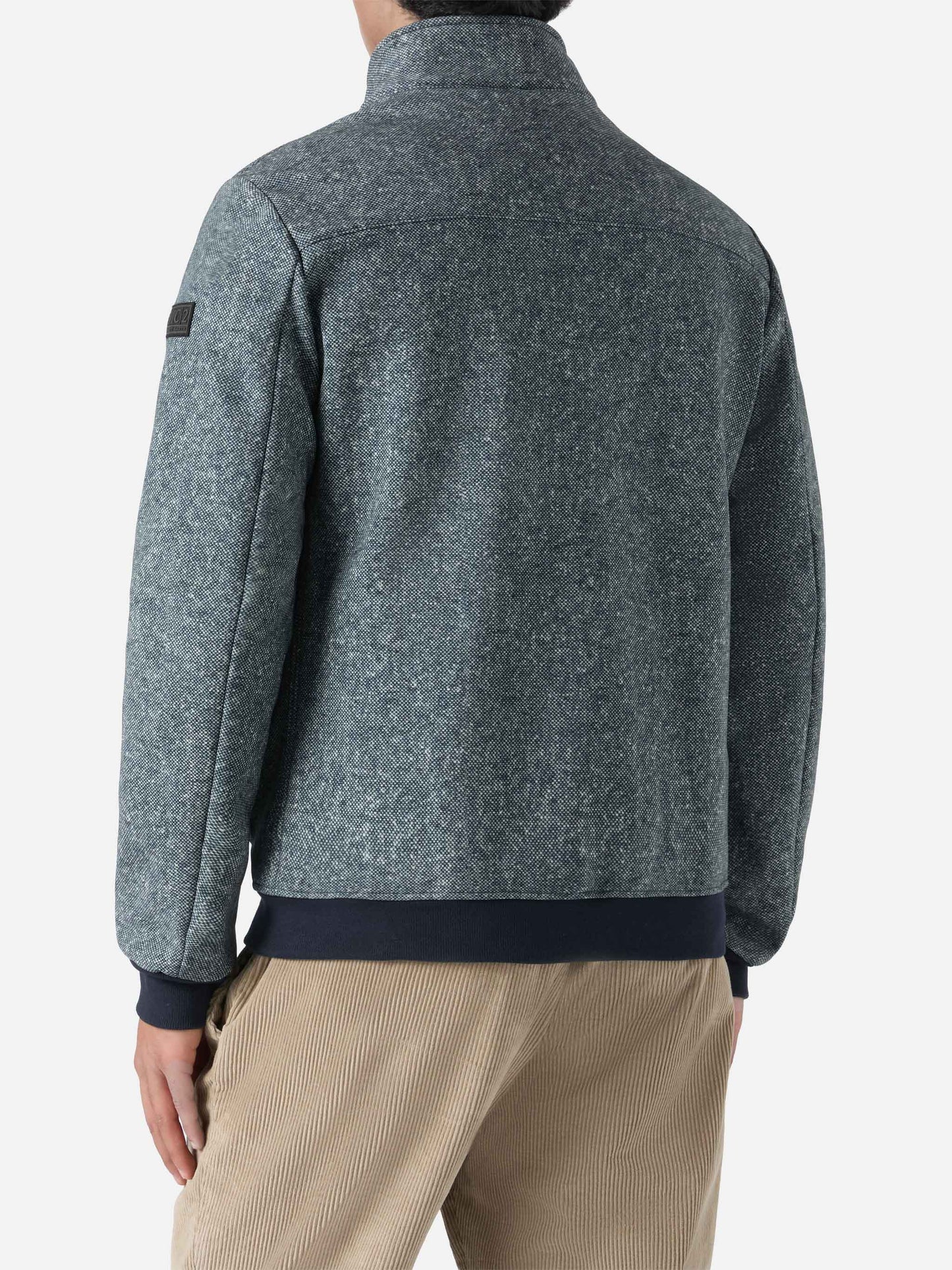 Thermo jacket Byron with melange blue wooly print