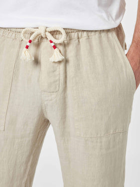 Man off-white linen Calais pants with drawstring - MC2 Saint Barth
