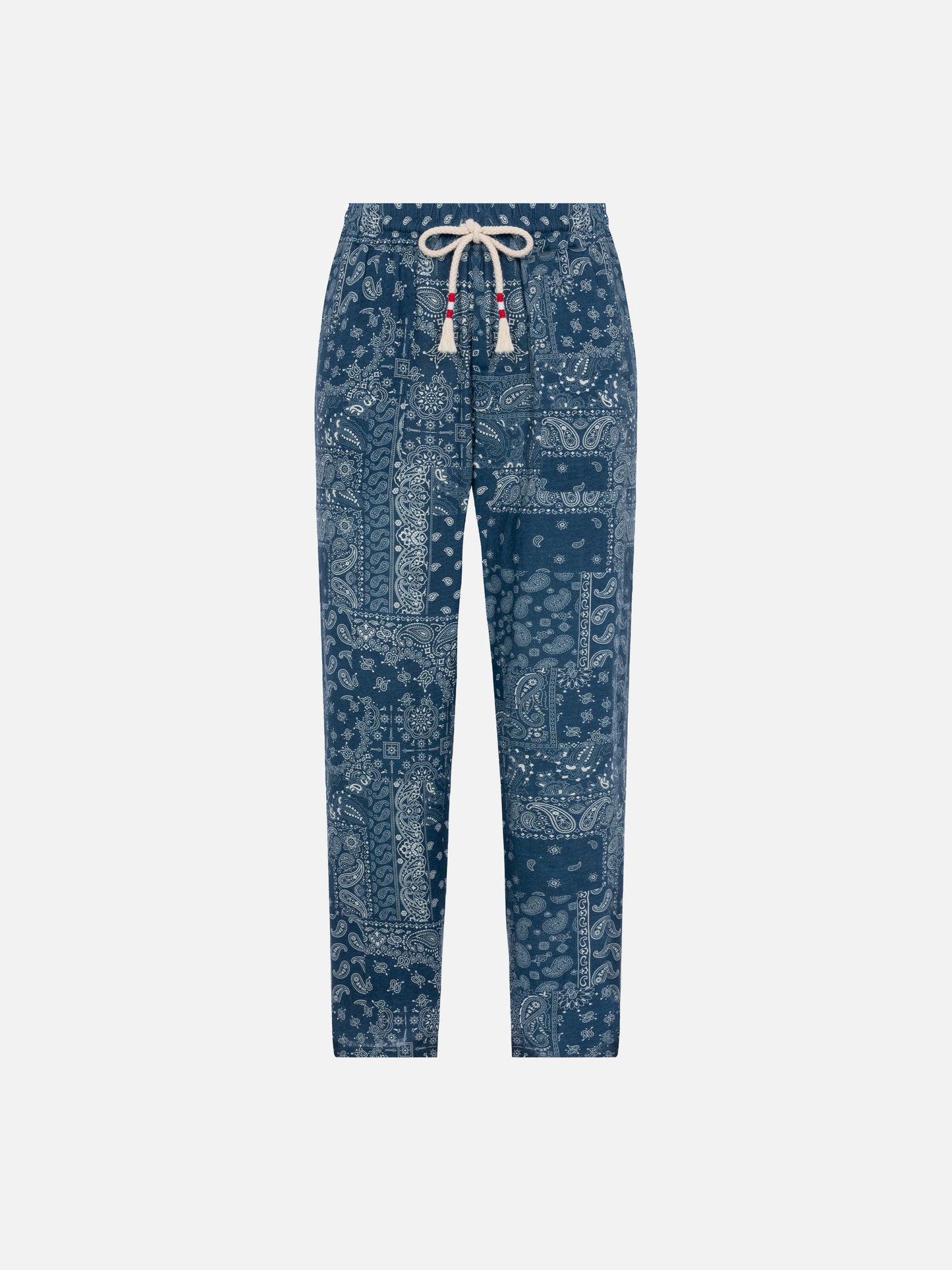 Pantaloni in lino Calais con stampa bandanna