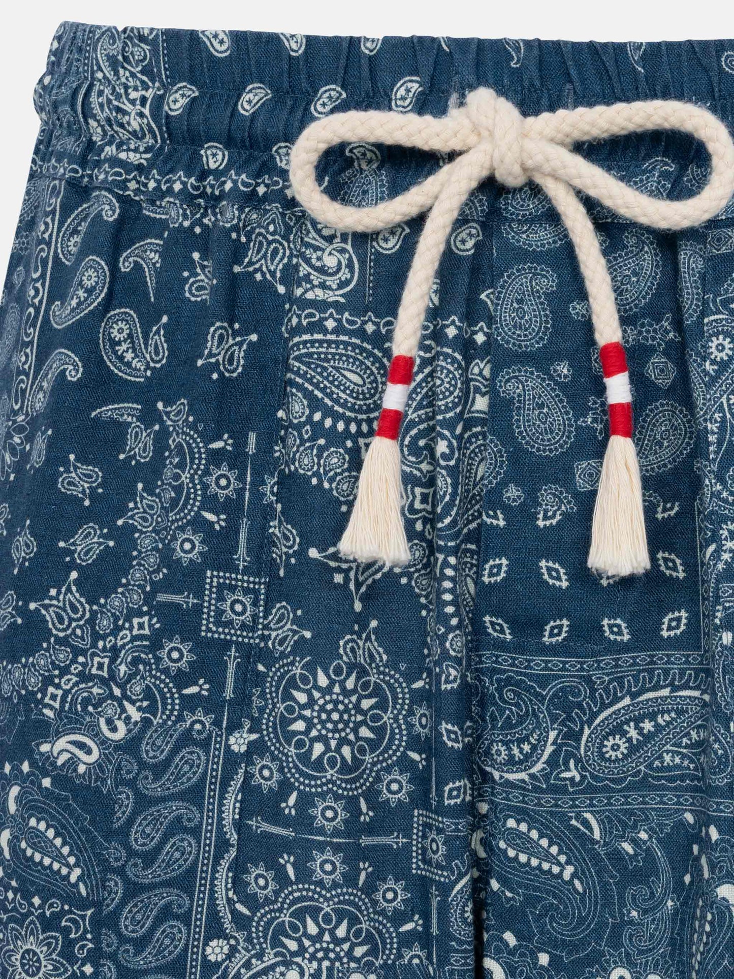Pantaloni in lino Calais con stampa bandanna