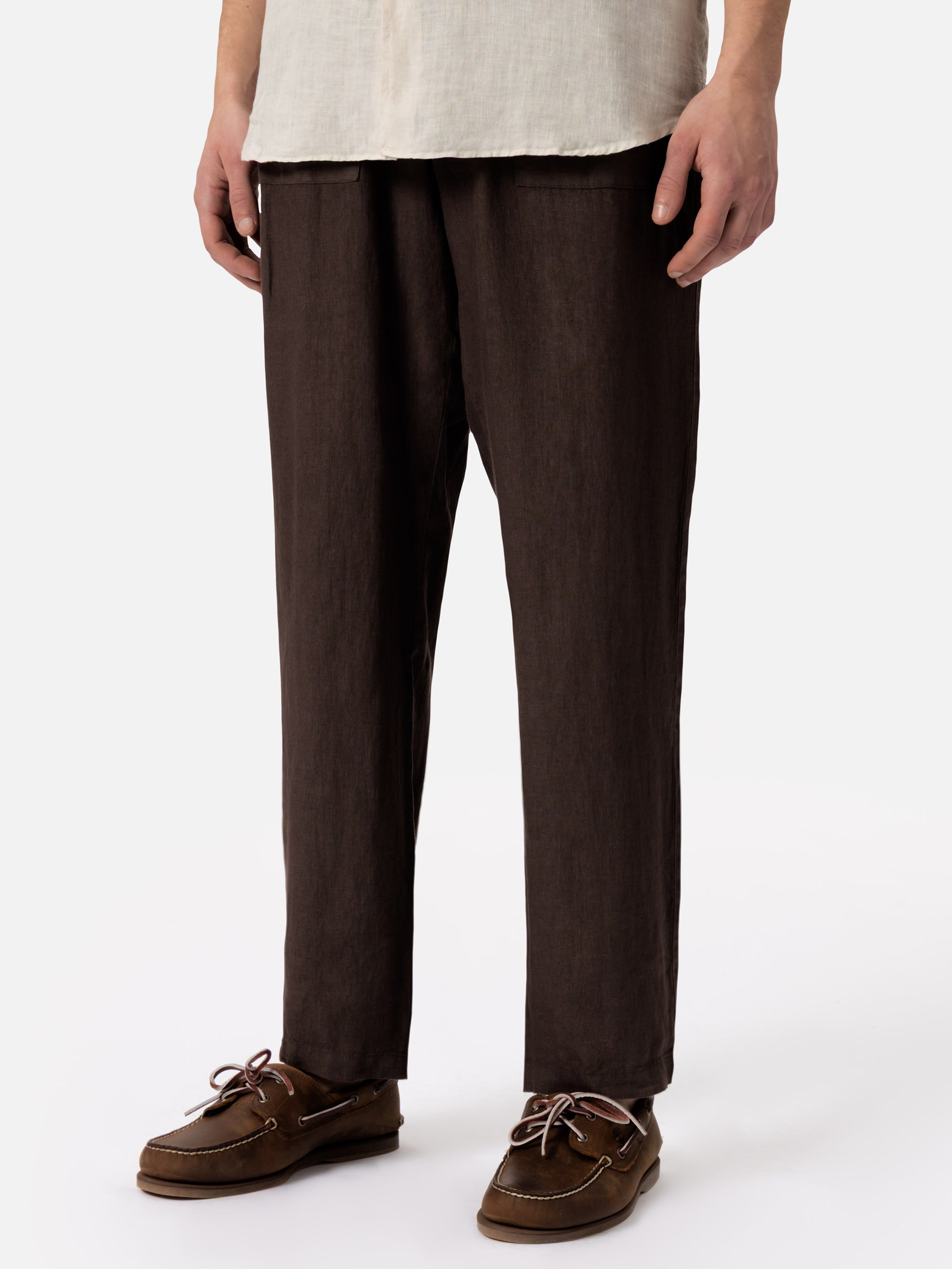 Brown linen pants Calais with drawstring - MC2 Saint Barth