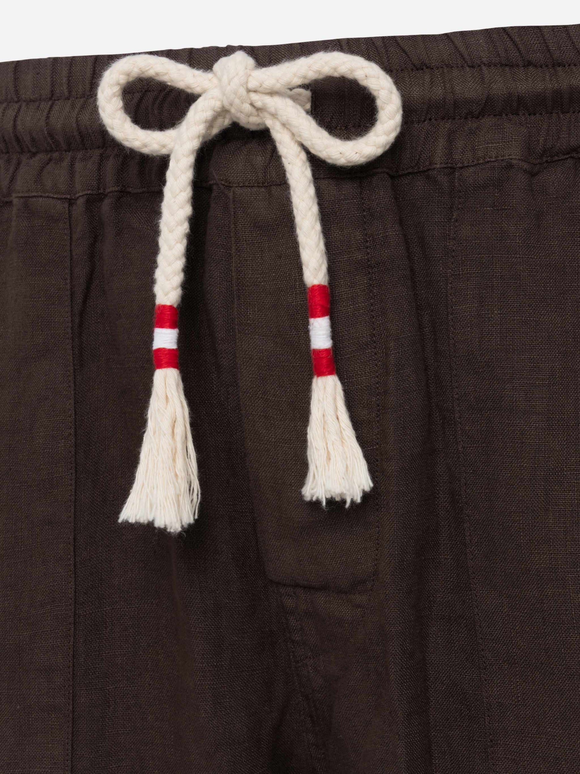 Brown linen pants Calais with drawstring - MC2 Saint Barth