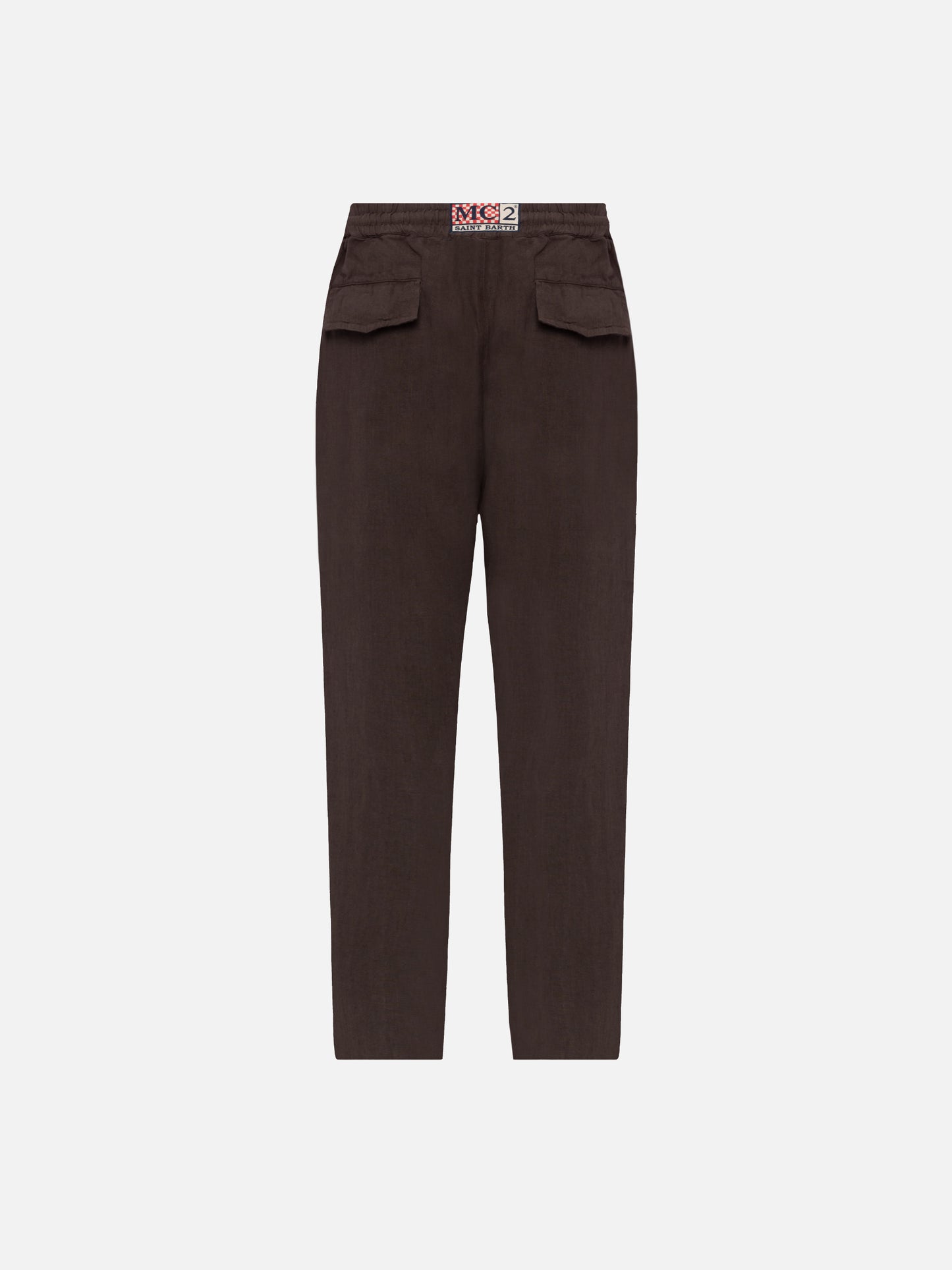 Brown linen pants Calais with drawstring - MC2 Saint Barth