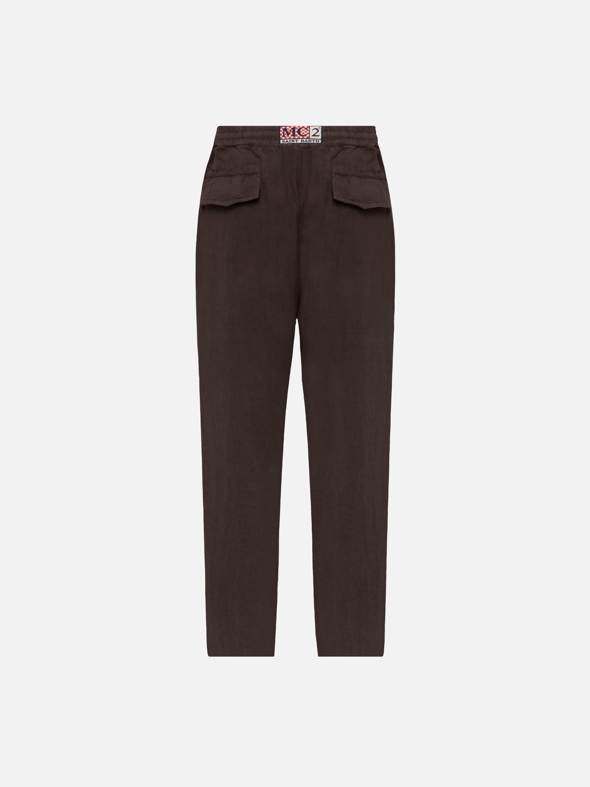Brown linen pants Calais with drawstring - MC2 Saint Barth