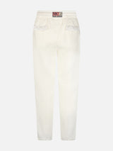 Pantalone Calais da uomo in lino bianco con coulisse