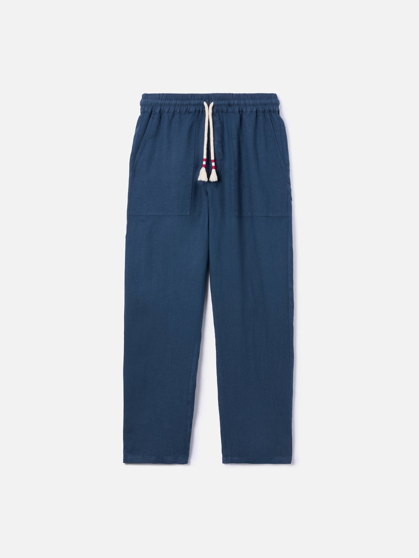 Pantalone Calais lungo blu navy in puro lino