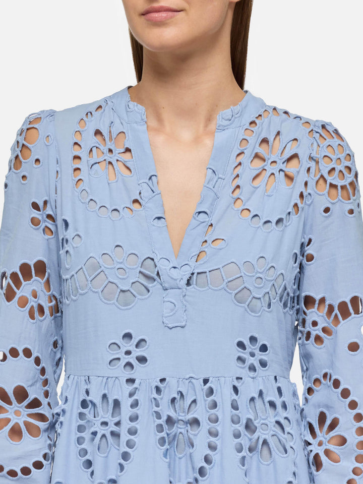 Sylvia avio blue Sangallo lace dress