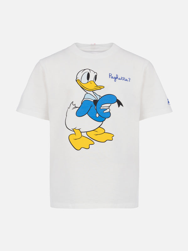 Boy heavy cotton t-shirt Cameron with Donald print and Paghetta embroidery | DISNEY SPECIAL EDITION