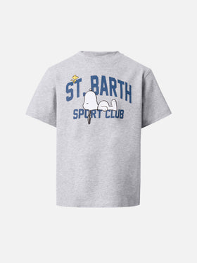 Graues Cameron-Baumwoll-T-Shirt mit Snoopy-St.-Barth-Sportclub-Aufdruck | PEANUTS-SONDEREDITION