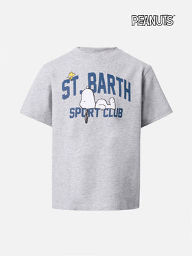 Cameron cotton T-shirt in grey with Snoopy St. Barth Sport Club print | PEANUTS SPECIAL EDITION