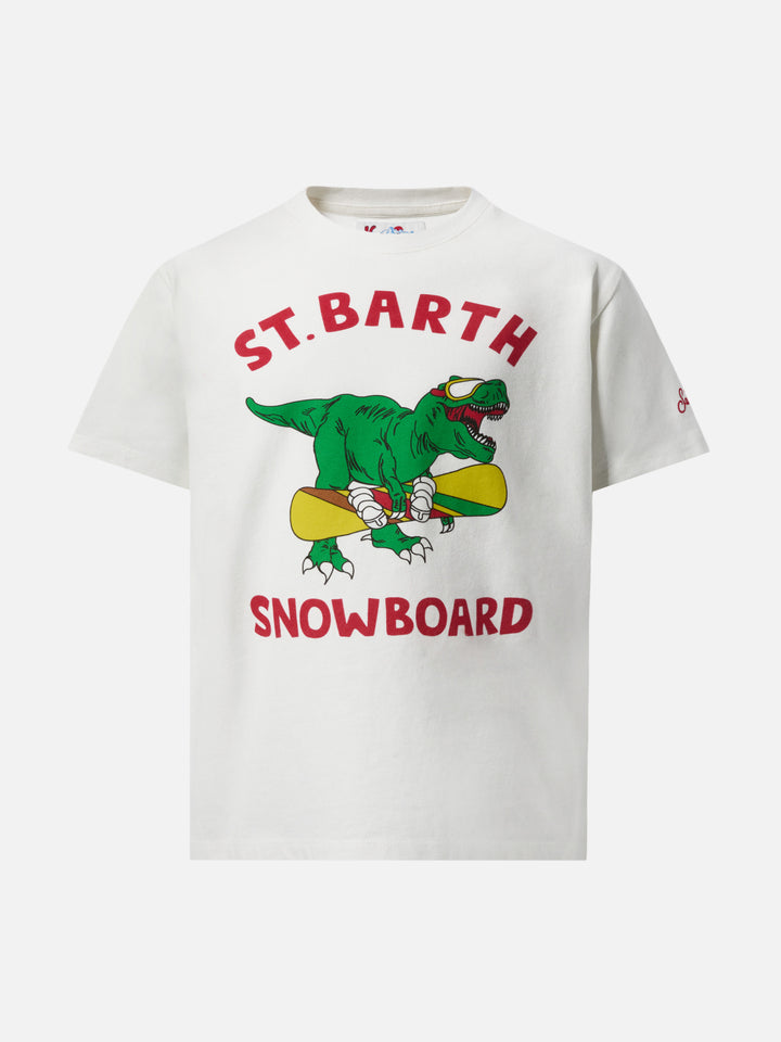 Schweres Baumwoll-T-Shirt „Cameron“ mit Skater-Dinosaurier-Print
