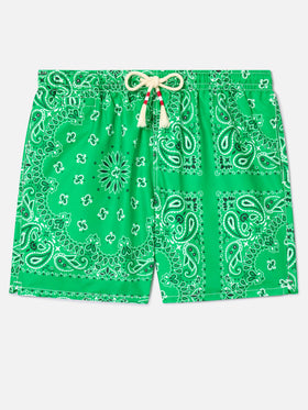 Short de bain Caprese à bandana vert 
