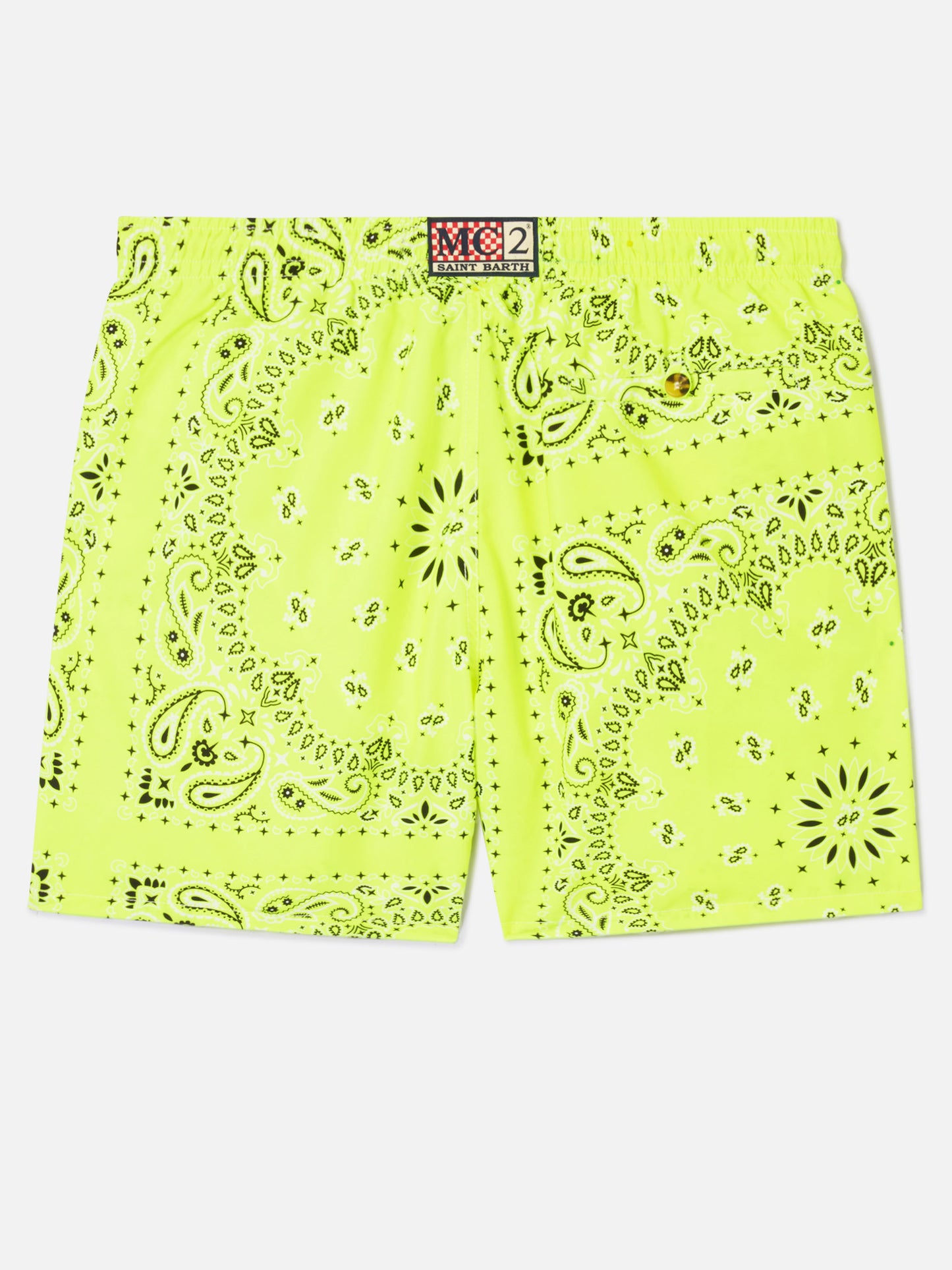 Short de bain Caprese bandana jaune fluo 