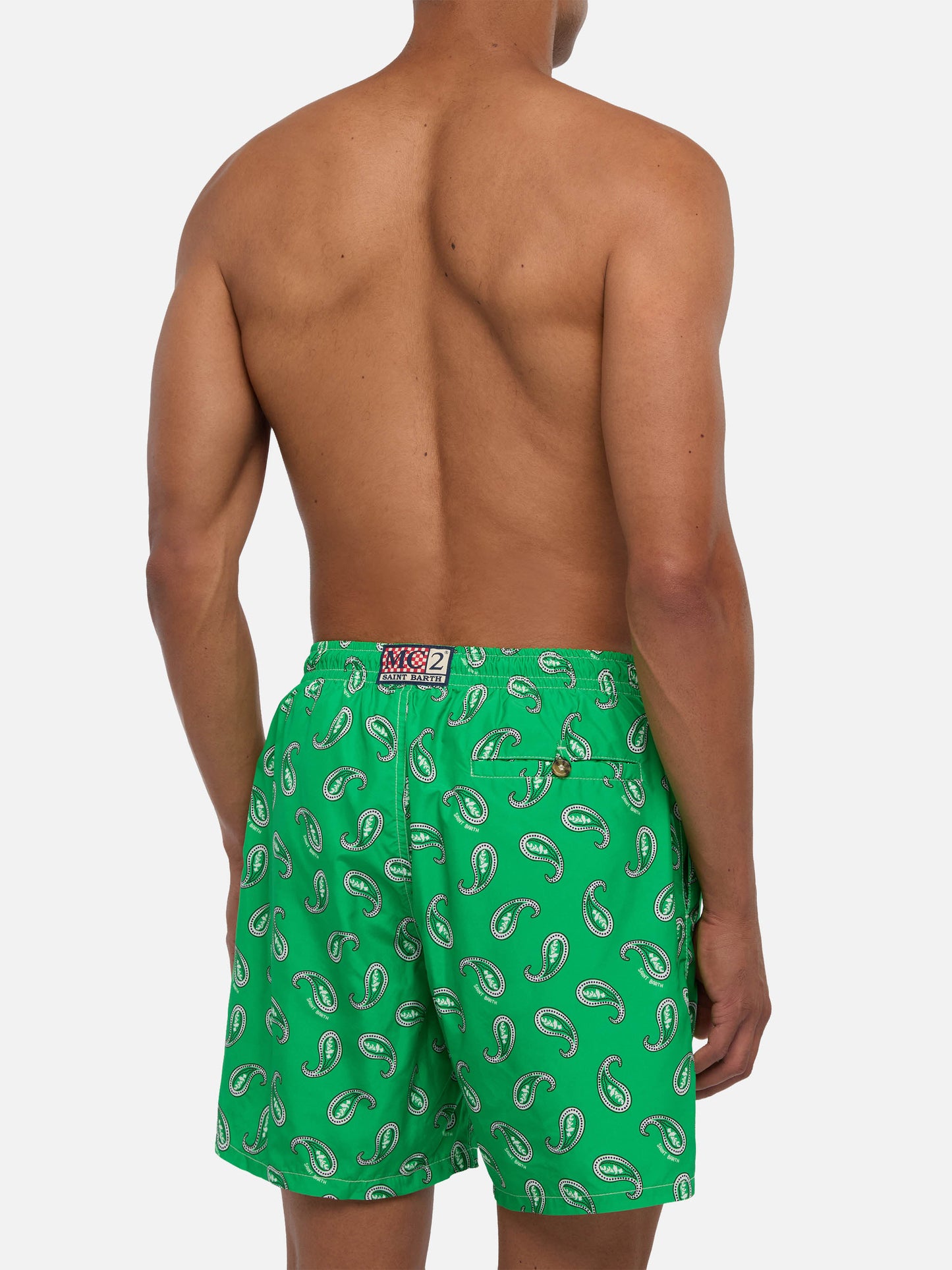 Herren-Badeshorts mit Paisley-Print