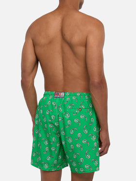 Herren-Badeshorts mit Paisley-Print
