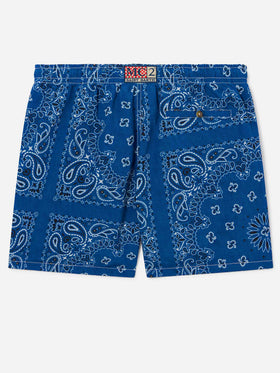 Bañador tipo shorts Caprese con estampado bandana azul marino 