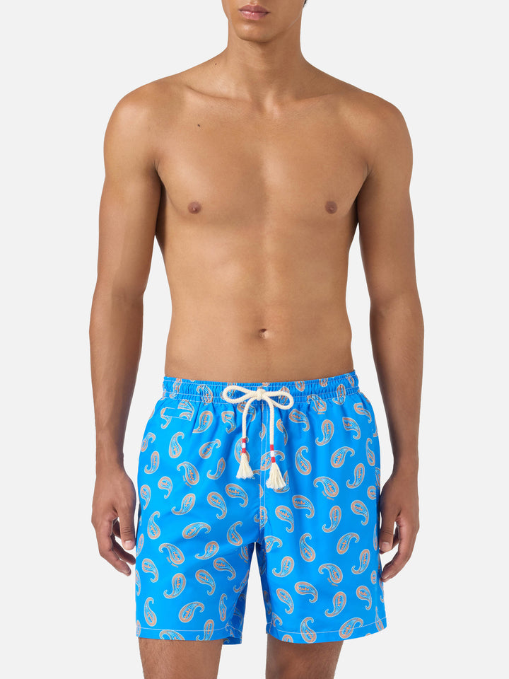 Costume mare Caprese stampa paisley bluette