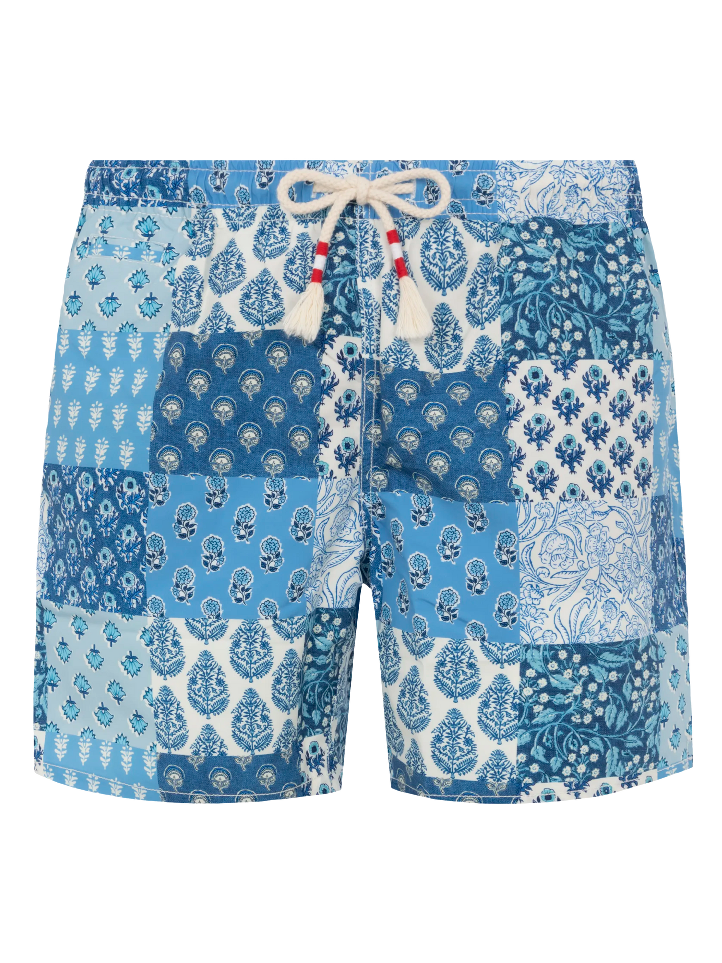 Costume mare lunghezza media Caprese con stampa fiori patch