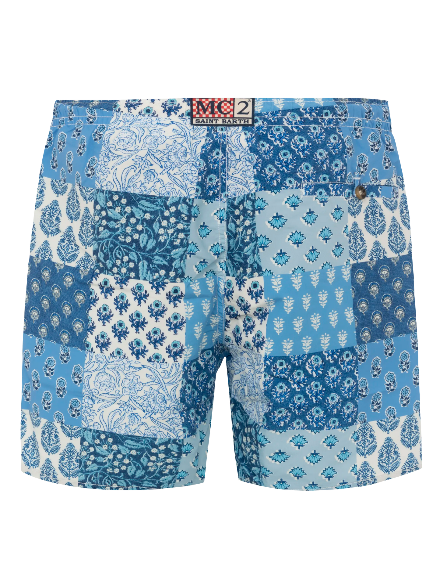 Costume mare lunghezza media Caprese con stampa fiori patch