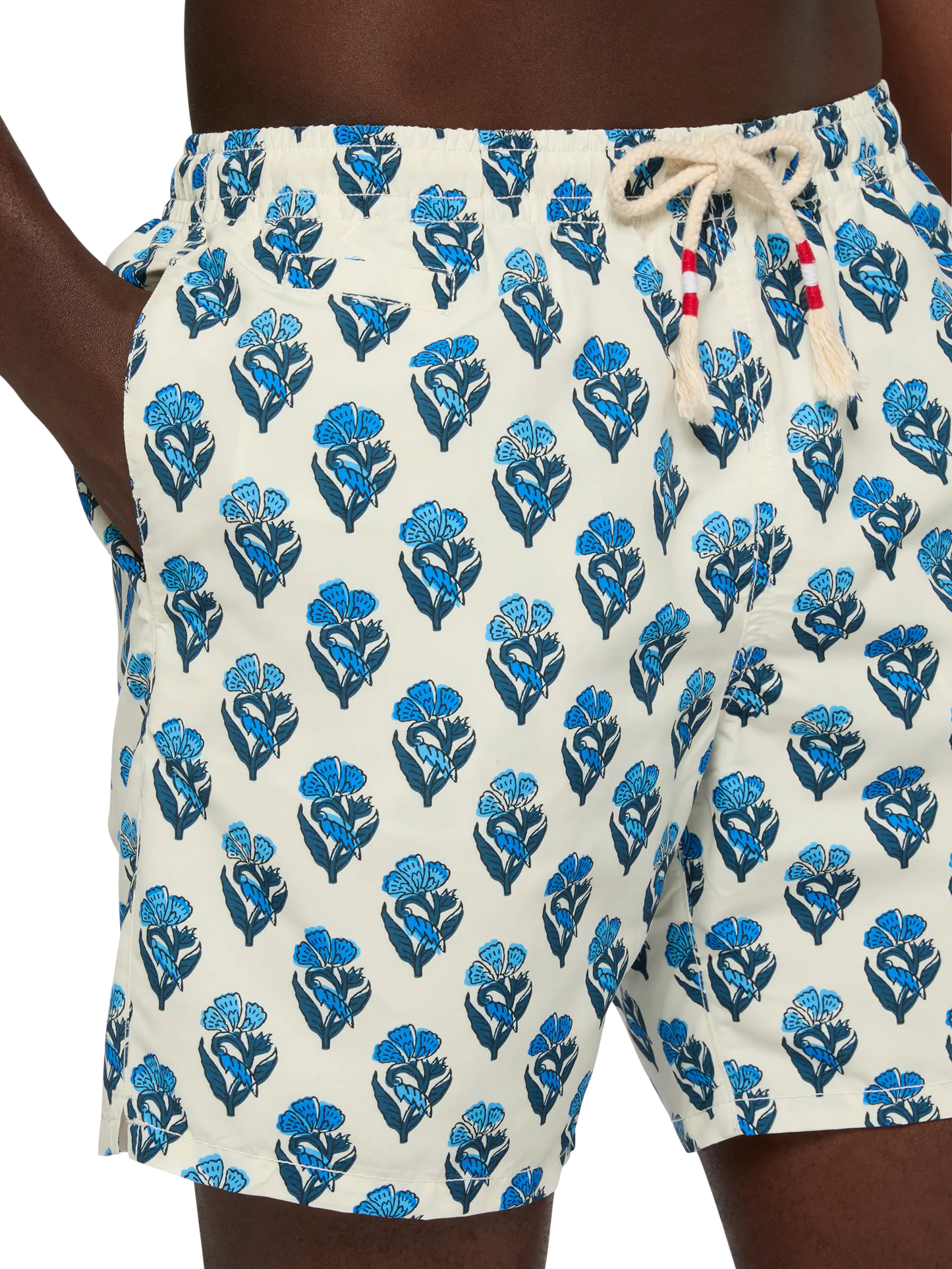 Mid-length swim-shorts Caprese with flower print