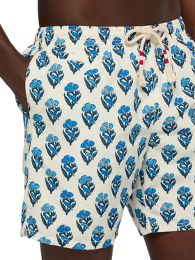 Mid-length swim-shorts Caprese with flower print