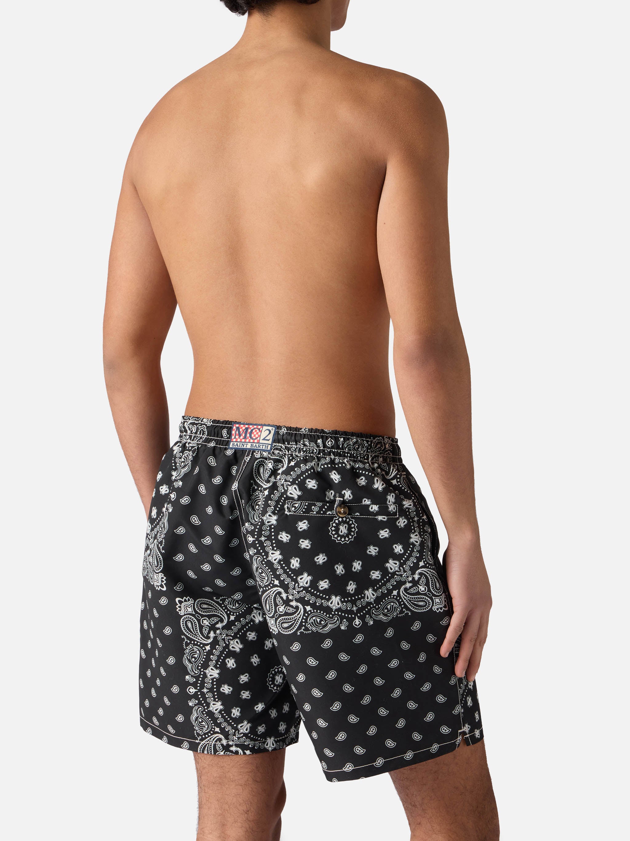 Caprese swim shorts with black bandana print – MC2 Saint Barth