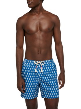 Mid-length swim-shorts Caprese with flower print