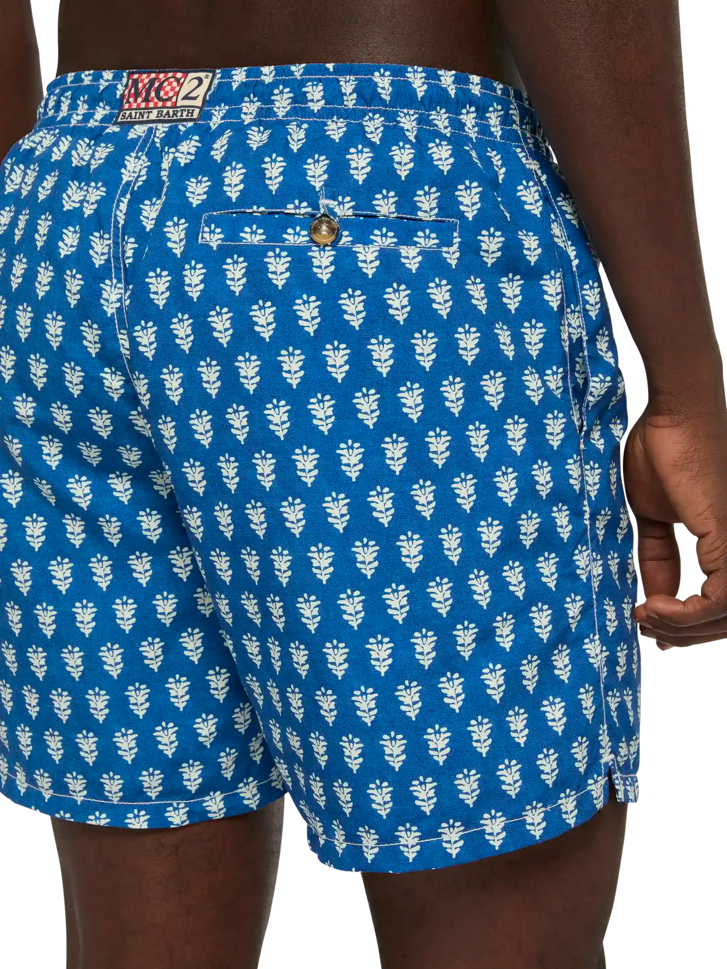 Mid-length swim-shorts Caprese with flower print
