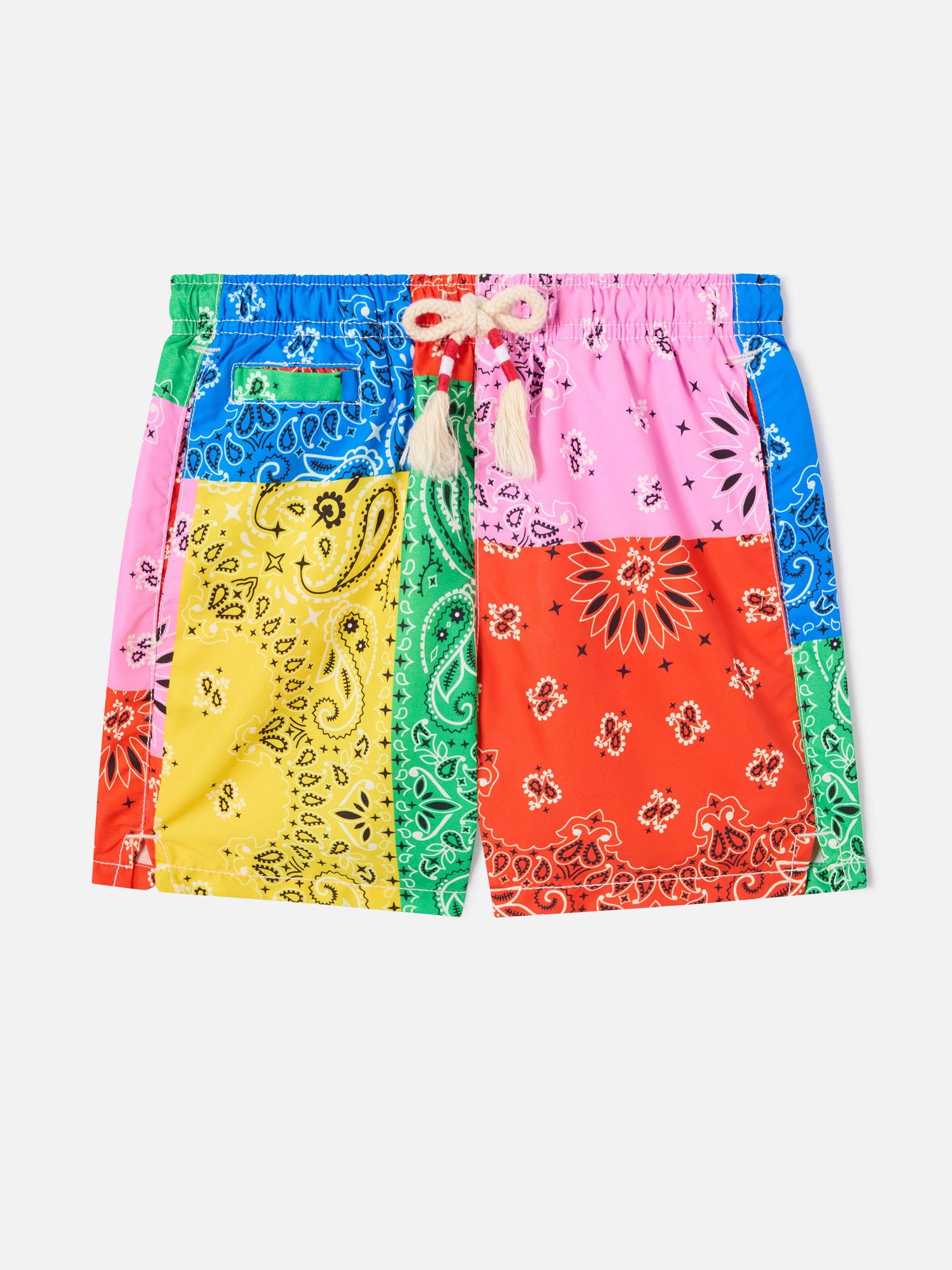 Boy swim shorts with multicolor bandanna print – MC2 Saint Barth