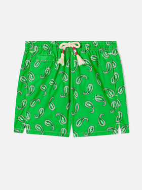 Boy swim shorts with paisley print