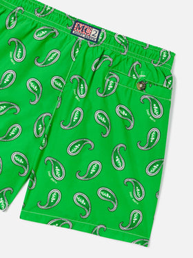 Boy swim shorts with paisley print