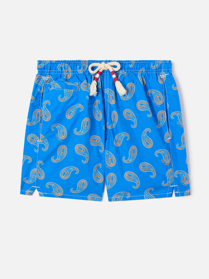 Bañador corto para niño con estampado paisley Bluette 